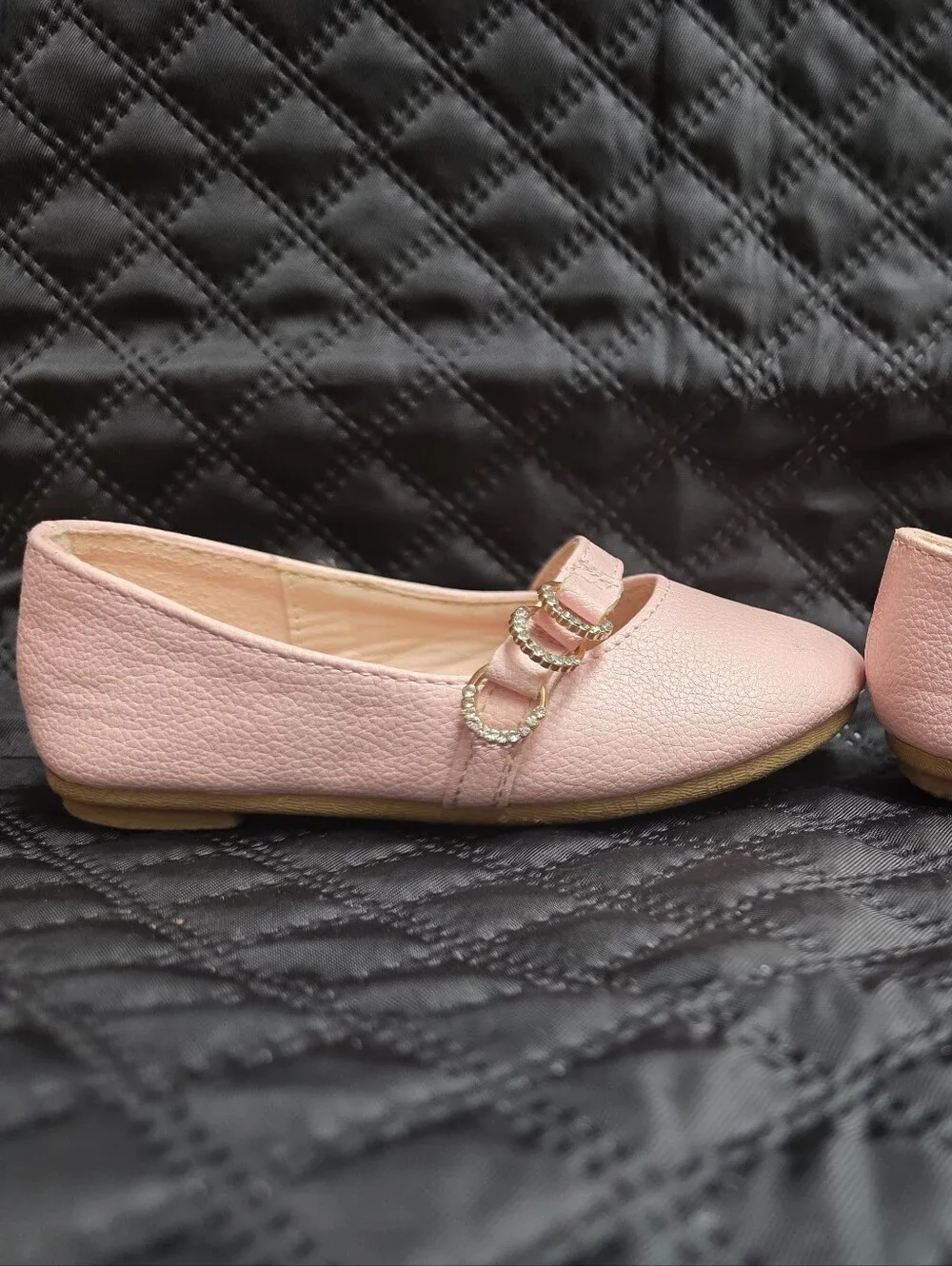 Link Comfort Toddler Girls Pink Mary Jane Rhinestone Dress Shoes Size 6